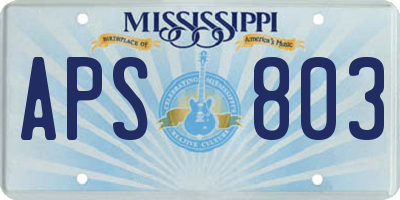 MS license plate APS803