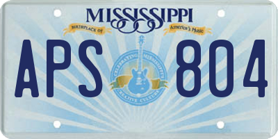 MS license plate APS804