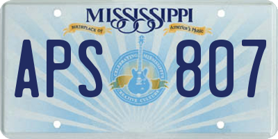 MS license plate APS807