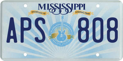 MS license plate APS808