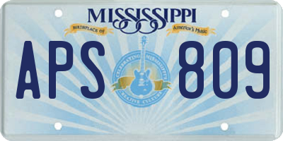 MS license plate APS809