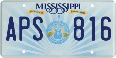 MS license plate APS816
