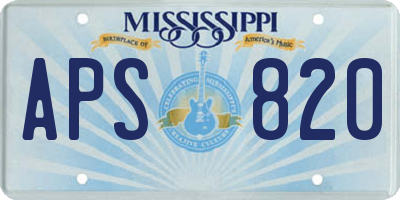 MS license plate APS820