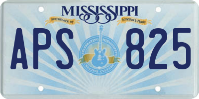 MS license plate APS825