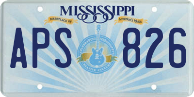 MS license plate APS826