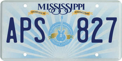 MS license plate APS827