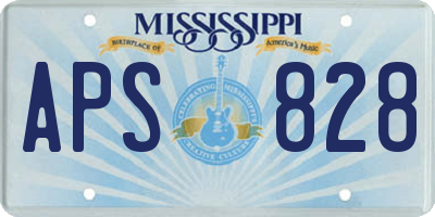 MS license plate APS828