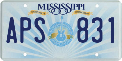 MS license plate APS831
