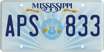 MS license plate APS833