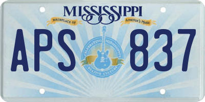 MS license plate APS837