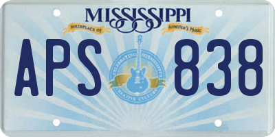 MS license plate APS838