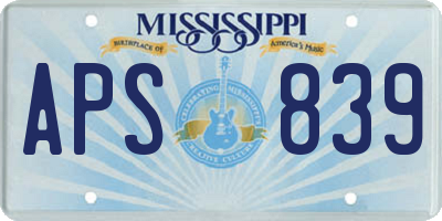 MS license plate APS839