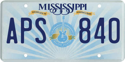 MS license plate APS840