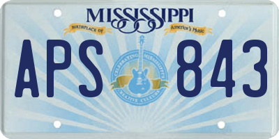 MS license plate APS843