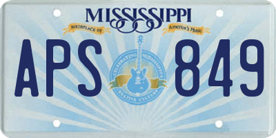 MS license plate APS849