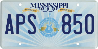 MS license plate APS850