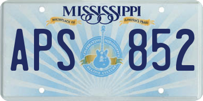MS license plate APS852