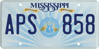 MS license plate APS858