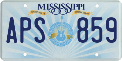 MS license plate APS859