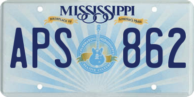 MS license plate APS862