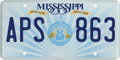 MS license plate APS863