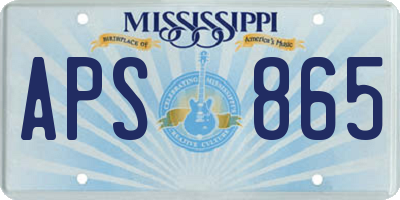 MS license plate APS865