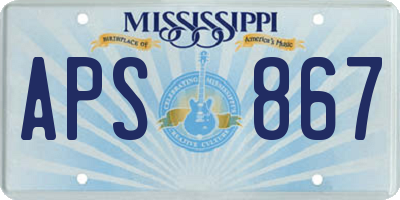 MS license plate APS867