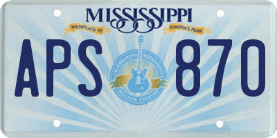 MS license plate APS870