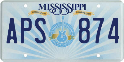 MS license plate APS874