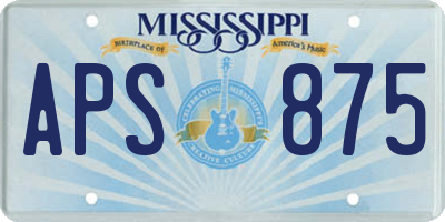 MS license plate APS875