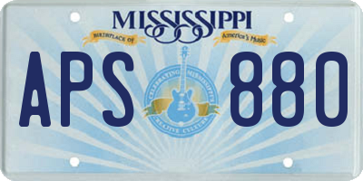 MS license plate APS880