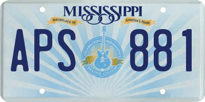 MS license plate APS881
