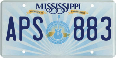 MS license plate APS883