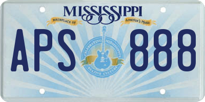 MS license plate APS888