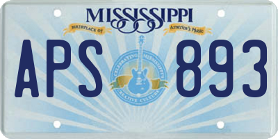 MS license plate APS893