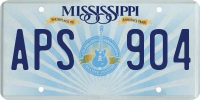 MS license plate APS904