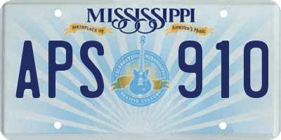 MS license plate APS910