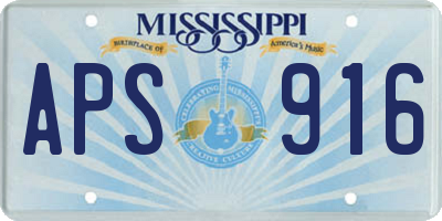 MS license plate APS916