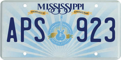 MS license plate APS923