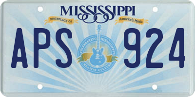MS license plate APS924