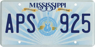 MS license plate APS925