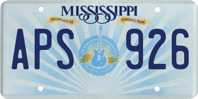 MS license plate APS926