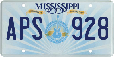 MS license plate APS928