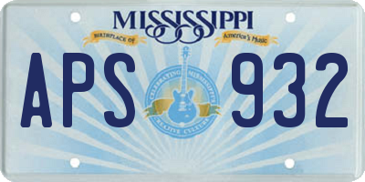 MS license plate APS932