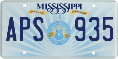 MS license plate APS935