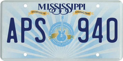 MS license plate APS940