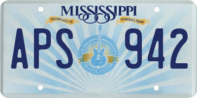 MS license plate APS942