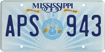 MS license plate APS943