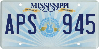 MS license plate APS945