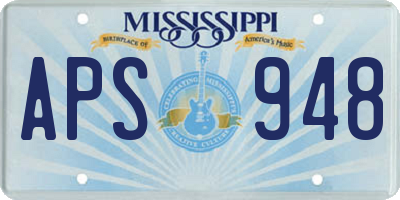 MS license plate APS948